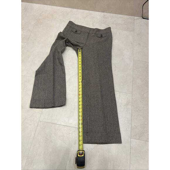 Ann Taylor LOFT 6P 6 Petite Taupe Gold Sparkles Pants Slacks Wool Blend Wide Leg - Picture 8 of 9